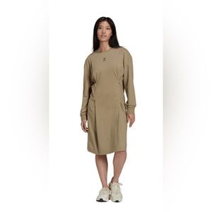 ADIDAS LONG SLEEVE DRESS WITH METALLIC-GOLD ZIPS